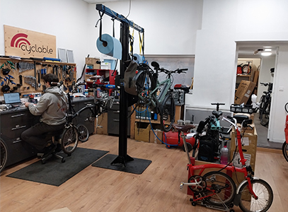 Intérieur magasin de vélos Lyon 6e